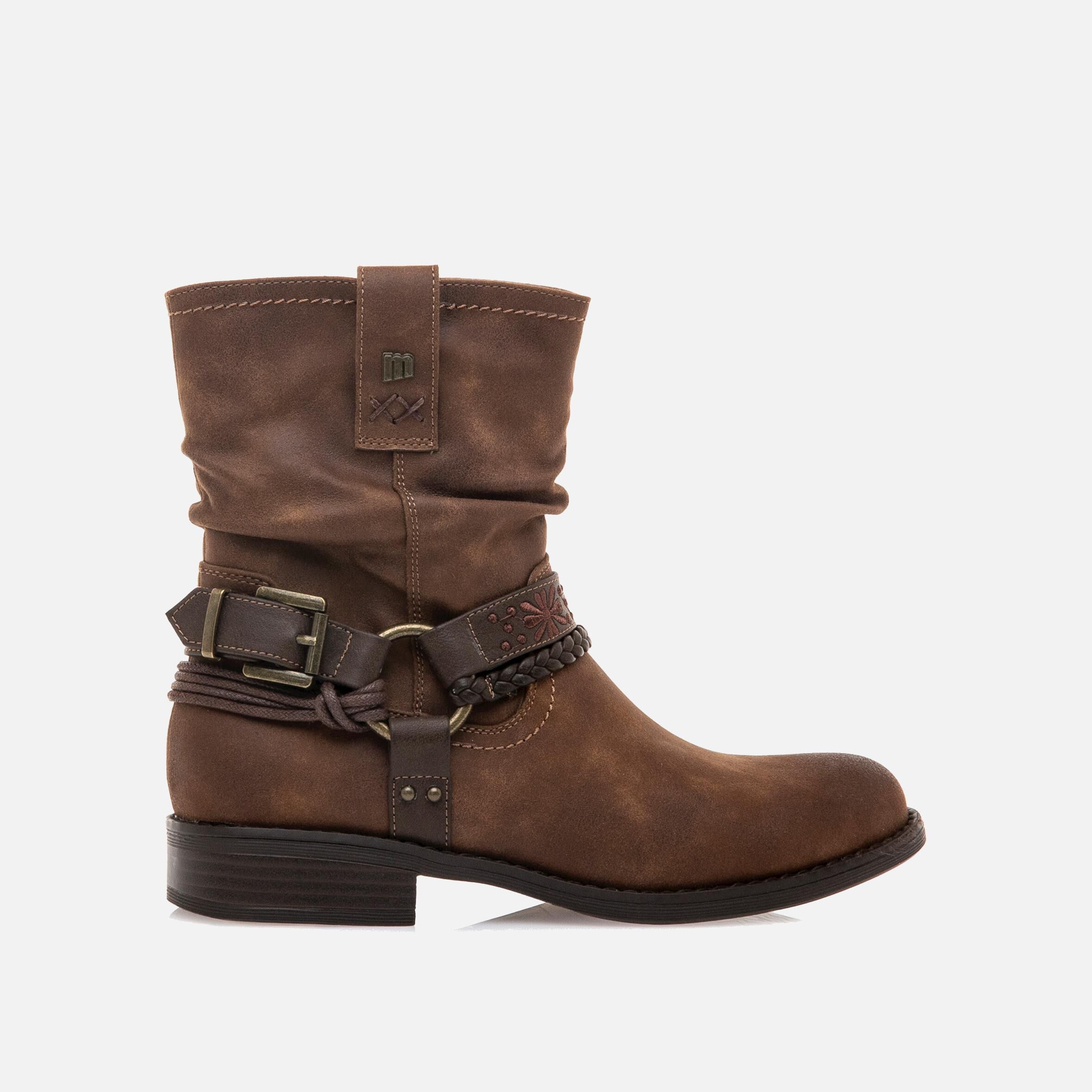 Bottines plates marron femme online